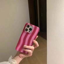 条纹莓红色波浪苹果 16 手机壳苹果 15 小众 14 Promax 电影 13 硬壳 12 极简主义 11