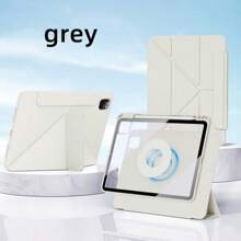 Magnetische afneembare tabletbeschermhoes, geschikt voor iPad 11e generatie (A16), 3+Y-vouw, met penhouder, kristalheldere acryl onderkant, geschikt voor iPad 10e generatie 10,9-inch beschermhoes, geschikt voor iPad Pro 11" (2020/2021/2022), geschikt voor iPad Air 4/5/6/7 (10,9/11 inch), geschikt voor iPad Mini 7/6, 8,3-inch, tablet met multi-hoekondersteuning, intelligente slaapfunctie, geschikt voor iPad beschermhoes