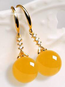 Women's Multicolor Chinese Style Earrings Ball Pendant Design Simple Luxury, Casual Costume Jewelry For Party, Daily, Wedding - Perfect Gift - Màu vàng - Xem 1