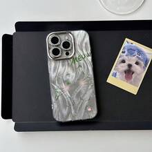 Funda para teléfono Funda elegante para teléfono (1 unidad) compatible con varios modelos, incluyendo 11, XS, 12, 13, 14, 15 y 16. Diseño adorable confeccionado en lana fina con bordes suaves, degradados, perforaciones modernas y agarre antideslizante. Ideal para parejas. - Blanco - Ver 4
