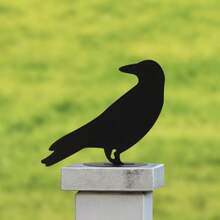 2pcs Raven Silhouette Metal Garden Stakes - Contemporary Yard Signs With Stakes For Home & Halloween Decor