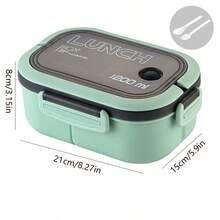 1pc Student Lunch Box Bento Box For Adult, 1000ml Lunch Containers For Adults, LeakProof Lunch Box With Utensils, 3 Compartment Bento Box Microwave ,Back To School - Multicolor - View 14