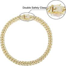 FEEL STYLE Mens Cuban Link Chain Gold Silver Plated Bling Miami Cuban Necklace Chain Men 13MM Iced Out Hop Jewelry 18-24inch - 金子 - 查看 5