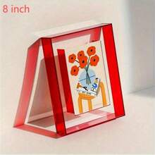 5/6/7/8 Inch Colorful Acrylic Photo Frame Box Diy Poster Mounting Display Stand Table Ornaments Creative Picture Message Board Holder Gifts Birthday Graduation