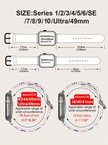 1 pieza Brazalete de repuesto suave, elástico y transpirable con diseño de ojo en forma de corazón compatible con relojes inteligentes , Garmin, Honor, Apple Watch 38mm/40mm/41mm/42mm/44mm/45mm/49mm. Correa de silicona casual y de moda de varios colores compatible con Apple Watch Ultra Series, SE/10/9/8/7/6/5/4/3/2/1, 1 pieza Brazalete de repuesto suave, elástico y transpirable con estampado floral colorido compatible con Apple Watch