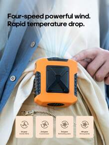 kinscoter 1 Peça Ventilador Portátil Recarregável de Alta Capacidade 8000mAh para Uso Externo, Praia, Camping, Viagens, Acessórios, Refrigerador de Ar, Bateria Portátil, Volta às Aulas, Mini Ventilador Pessoal com Lanterna