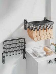 Foldable Aluminum Alloy Sock Drying Rack For Balcony And Laundry Rooms – Space-Saving Portable Clothes Drying Organizer With Multi-Clip Sock Hanger, Lightweight Frame, Easy-Collapse Design, Ideal For Small Apartments And Homes, Spring Cleaning, Summer Refresh, Fresh Air Drying, Indoor-Outdoor Use, Efficient Quick-Dry Laundry Corner Solution, Stress-Free Assembly, Sturdy Support, Rust-Resistant - Silver - View 2