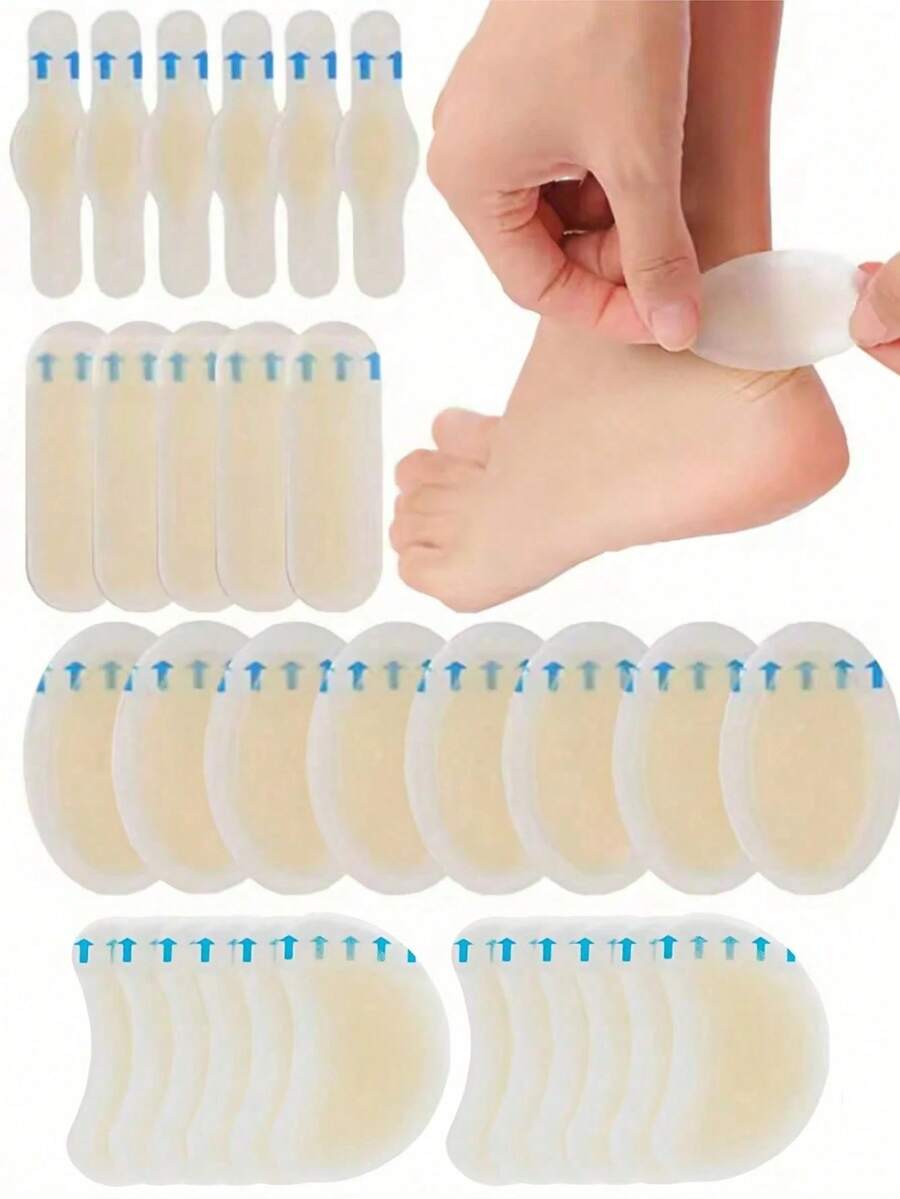 1/2/3 Pieces Soft Gel Hydrocolloid Transparent Foot Patches For Blisters And Pain Relief, Foot Care For High Heels, Leather Shoes, Casual Shoes, Non-Slip Invisible Stickers