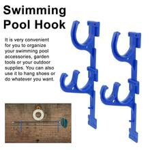 2Pcs Outdoor Pole Hanger Swimming Pool Stick Hook Plastic Telescopic Rod Holder With Screws For Net Brushes Garden Hoses, Beach Essentials, Beach Accessories, Pool Float - Multicolor - View 2