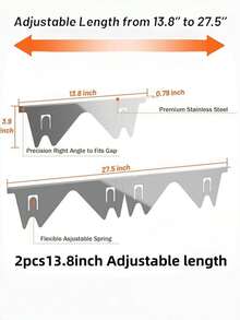 2 Pieces Of 27.5-Inch Stainless Steel Gap Cover, Stainless Steel Groove Cover, Groove Filling Material, Gas Stove Gap Cover, Gas Stove Gap Cover, Groove Cover, Stove Gap Cover, Stove Gap Filling Plate, Stove Gap Cover, Stove Decoration Accessories - Multicolor a - View 3