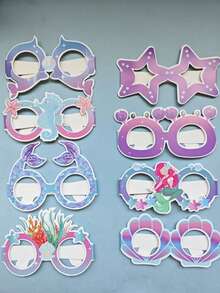 美人鱼派对面具眼罩，美人鱼公主服装配饰，儿童生日派对装饰万圣节