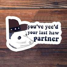 3 Inch Sticker - Humor & Meme Themed Vinyl Sticker With Possum In Cowboy Hat Art For Laptops, Cars, Notebooks, Water Bottles, Western Humor Lover Spaces And Internet Meme Displays | Perfect For Possum Fans, Humor Seekers And Pop Culture Admirers |