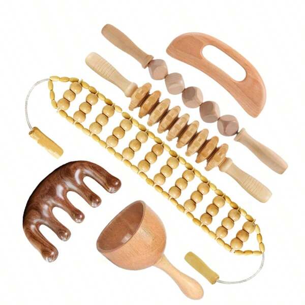 Wooden Massage Tool, Full Body Massager, Hand Massager, Leg Massager, Shoulder Massager, Neck Massager, Face Massager, Back Massager, Waist Massager, Full Body Muscle Massager, Multi-Functional Massager For Different Body Parts