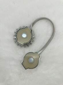 2pcs Magnetic Crystal Flower Window Curtain Clips, No-Drill Curtain Hooks With High-Elastic Spring Wire For Home Decor