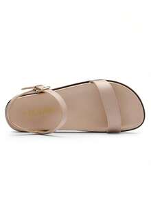 Women's Cute Open Toe One Band Arch Support Comfort Flat Sandals For Summer Vacation - Apricot - View 5