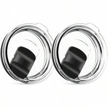 20 Oz Tumbler Lid Replacement Lids Patible For  20 Oz Tumbler 10 24 Oz Mug 10 Oz Lowball And 25 Oz Straw Mug Travel Sof Cup Covers With Magnetic Slider Switch - 黑色 - 查看 2