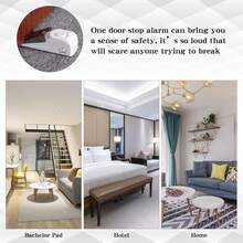 Door Stop Alarm With 120DB Siren Door Stop For Home & Travel (White) (Pack Of 3),7767389