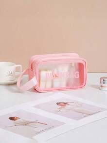 3-1件夏季旅行洗漱包防水PVC化妆包便携式化妆品收纳包多功能浴室美容收纳手提包沙滩包浴室收纳包化妆品收纳盒香水收纳盒浴室收纳袋化妆刷架节日礼物