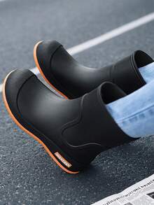 Women's Anti-Slip Shoes, Fashionable Mid-Calf Rain Boots, Comfortable Flat Boots