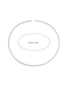 1pc Versatile Plain Chain Box Chain Simple Necklace Clavicle Chain Stainless Steel Non Fading For Men Daily Decoration