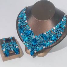 4pcs Women Jewelry Set: Necklace, Earrings, Bracelet, Fashion Rhinestone Elegant Accessory, Suitable For Wedding, Party, Formal Occasions