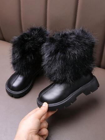 1 Coppia Di Stivaletti Alla Moda Per Bambine/Bambine, Stivali Accademici Caldi Per Esterni, Stivali Casual Adatti Per Tutte Le Stagioni, Autunno/Inverno