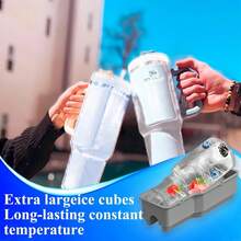 Tumbler Ice Mold - Silicone Ice Tray With Lid, Suitable For Frozen Drinks, Juice, Whiskey, Cocktails, And Coffee, Compatible With 30-40 Oz Glass And  Tumblers, Practical Ice Mold,7798484 - 香檳色 - 查看 8