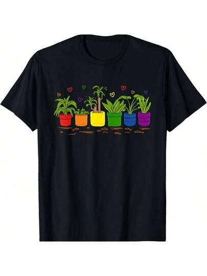 Colorful Plant Pots For Gay Gardeners & Allies T-Shirt