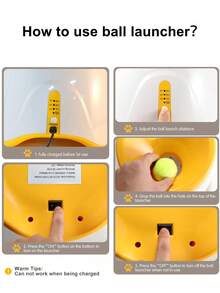 New Pet USB Rechargeable Long Lasting Smart Multi-Distance Ball Launcher, Outdoor Elastic Tennis Ball Throwing Device, Automatic Fetch Toy For Dogs