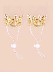1pc Pet Birthday Crown Hat, Cat Birthday Crown Hat, Dog Birthday Crown Hat, Cat & Dog Pearl Crown Hat