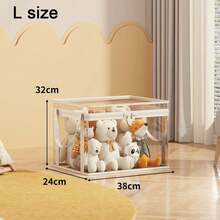 Transparent Children's Toy Storage Basket Large Size Toy Storage Bag Large Capacity Household Multifunctional Storage Basket New - màu be - cỡ M - Xem 3