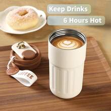 Coffee Cup With Temperature Display, Thermal Mug Coffee Thermal Mug With Temperature Display Leak-Proof Lid Stainless Steel Reusable Cold Vacuum Mug For Coffee - màu đen - Xem 5