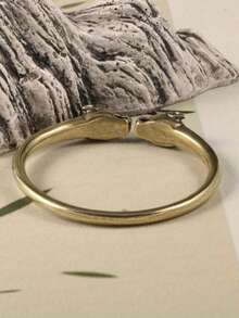 1Pc Retro Double Leopard Head Round Stick Copper Bronze Women's Same Bracelet Banquet Dance Holiday Gift - 銅色 - 查看 2