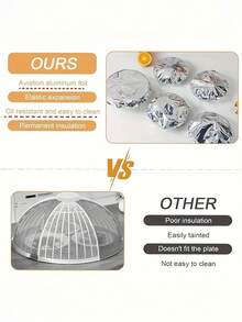 铝箔食品盖，可拉伸隔热盖，用于保持食物新鲜，密封剩余容器、锅碗瓢盆，耐热餐桌保温铝箔盖 - 彩色 - 查看 8