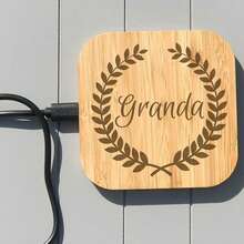 Personalized Bamboo 15W Wireless Charger Custom Engraving Text, Wedding Gift Anniversary Custom Charger Gift, Personalized Gift For Boyfriend - Best Man Customized Gifts, Groomsmen Gift, Present For Dad Husband Boyfriend, Best Gift For Birthday, Wedding Anniversary, Valentine's Day, Father's Day