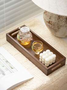 1 个带手柄的木制托盘，适用于食物、蛋糕、沙拉、水果、寿司、饮料、牛排、披萨、谷物，哑光纹理表面，适用于咖啡厅、家庭、甜点、茶、面包、小吃和杯子 - 紫紅色 - 查看 6