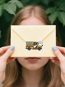 1/3 件搞笑奋斗巴士贴纸 | 以校车上的傻鹅鸭为特色，配有“Drive Hop In Bestie”贴纸，幽默贴纸，校车贴纸，可爱鹅贴纸，返校季贴纸，提醒贴纸，装饰贴纸 | 适合返校季、毕业礼物、笔记本电脑、日记本、水瓶、手机壳、吉他和学习用品 | 送给同学、老师、家人、朋友和同事的礼物