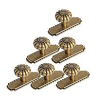 2/6pcs Vintage Pumpkin Shaped Cabinet Knobs/Pulls With Backplate, 1.25 Inch Diameter Drawer Handles - Bronze - View 10