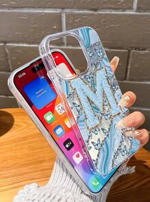 1 pièce Étui de protection pour téléphone à la mode, personnalisé, avec un motif esthétique de lettres et de papillons à vagues d'eau, imperméable, anti-traces de doigts et anti-rayures, transparent, IMD, doux, brillant et lisse, compatible avec 16/16Pro/16Plus/15/15ProMax/15Pro/11/12/13/14ProMax/11ProMax/12Pro/12ProMax/13Pro/13ProMax/14Pro/14ProMax, créatif et exquis