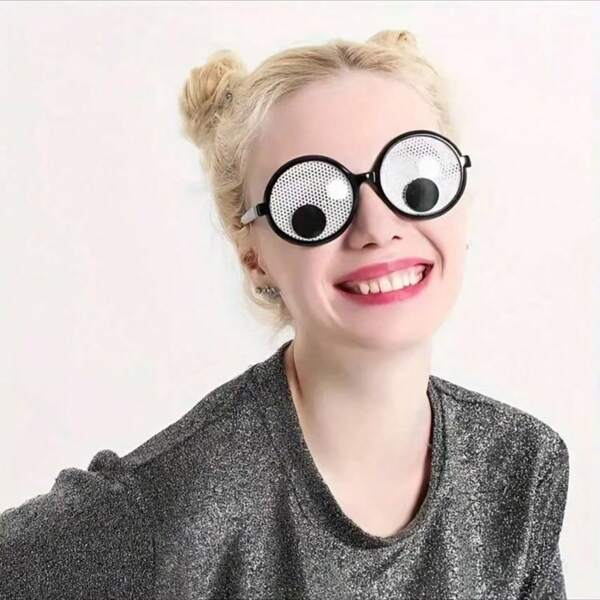 1 Stück Scherzbrille für den Aprilscherztag, lustige Augen-Rundrahmenbrillen für Männer und Frauen, Partys, Halloween Cosplay und Weihnachtsfeste, Teenager-Artikel, günstige Sachen, seltsame Sachen