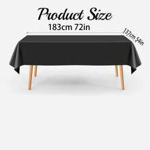 1 件/10 件 72 英寸 * 54 英寸黑白塑料桌布，适用于长方形桌子，非常适合派对、圣诞节和节日活动
