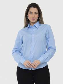 Women's Formal Shirt Premium Linen Structured Long Sleeve Shirt - Light Blue - View 2