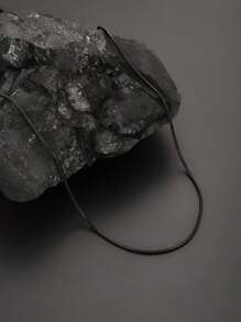 1 pieza Collar de cadena de serpiente negra de acero inoxidable con estilo minimalista de moda para hombres y mujeres, adecuado para uso diario