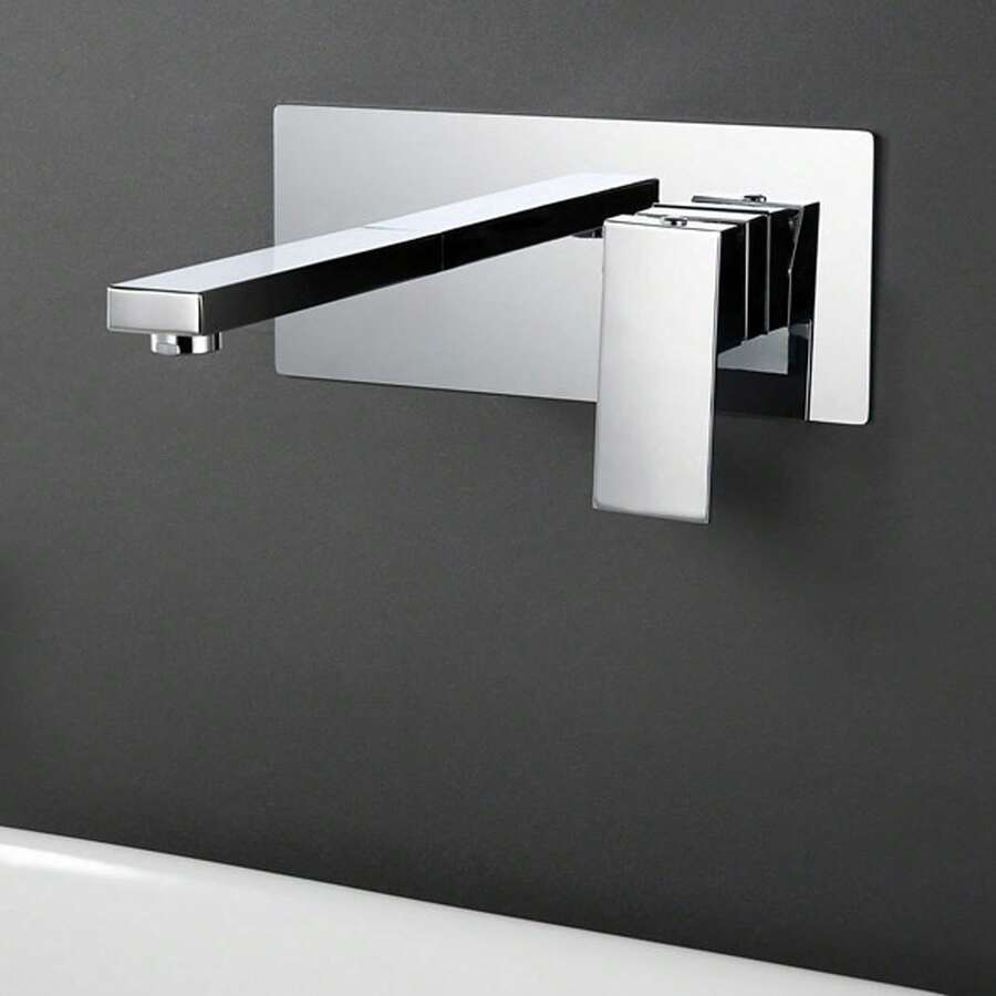 WANLECY Unterputz Wasserhahn Armatur Mischbatterie Wand Waschtisch Badarmatur Wasserfall - Silber - Übersicht 1
