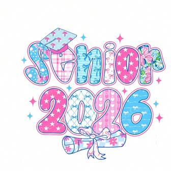 1/2/3 piezas Calcomanías de transferencia de calor DTF de hierro 2026, adecuadas para camisetas, bolsas, decoración de tela lavable y duradera, con diseño dulce y temática de graduación, accesorios de moda para graduados