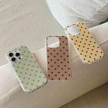 Capa dupla para celular com estampa de bolinhas, compatível com iPhone 17 Pro Max/16 Pro Max/15 Pro Max/14 Pro/14. Design moderno com bordas arredondadas, elegante para mulheres e minimalista para homens. Presente ideal para namorada e casais. - Multicolorido - Ver 4