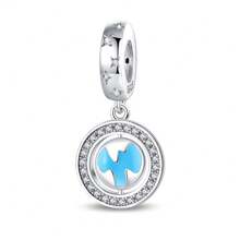 1 Stück 925 Sterling Silber DIY Anhänger, funkelnder diamantbesetzter Globus Charm: Beginne ein schönes Reisekapitel, Alltags- und Freizeitkleidung, Urlaubsgeschenke