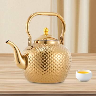 Teapot, Stainless Steel Tea Kettle, 2L Tea Pot With Tea Filter, Anti-Scald Handle & Streamlined Spout, For Families, Restaurants, Camping, 11.8 * 17.5cm