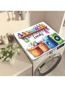1pc Diatom Mud Dish Drying Mat, Creative Laundry Pattern Washing Machine Dust Cover, Fast Drying, Dust-Proof, With Modern Practical Home Decor For Laundry Room, Kitchen, Unique Gift Idea Home Decoration Table Decoration,Party Decoration,Wedding Decoration,Dining Room Kitchen Decoration,Room Decoration,Home Decoration