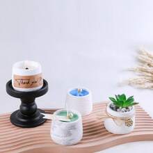 1pc Taper Candle Cup Silicone Mold, Moon Texture Modeling Cement Plaster Resin Casting Home Decoration, Window Sill Potted Plant, Succulent Tablescape, For DIY Christmas And Easter Candle Holders, Creative Gifts, Crafts Molds